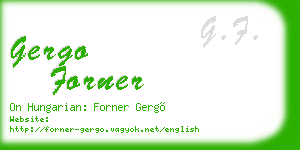 gergo forner business card